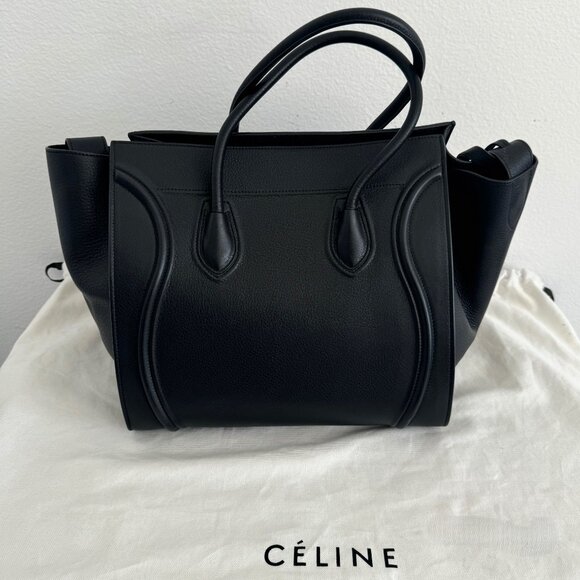 Celine Black Baby Grained Calfskin Medium Phantom Luggage Tote Bag - Pristine Co - Picture 9 of 16